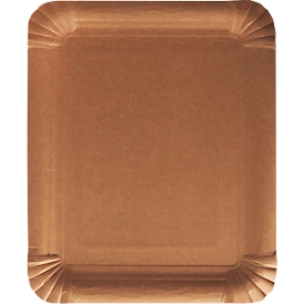 Assiettes en carton Papstar Pure, 500 pièces, carrées, qualité alimentaire, L 165 x L 200 mm, carton à base de fibres fraîches, marron
