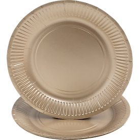 Assiettes en carton Pronappe, Ø 230 mm, carton, or, 10 pièces
