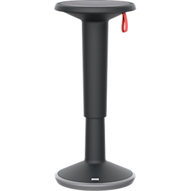 Assis/debout interstuhl StandUP, avec goulotte de transport, réglable en hauteur, L 330 x H 620-880 mm, plastique, noir