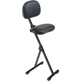 Assis debout meychair Futura Light AF-SR-11012, pliable &amp; assise réglable en hauteur, sans aide à la montée, L 370 x P 210 x H 540-900 mm, acier &amp; similicuir, noir