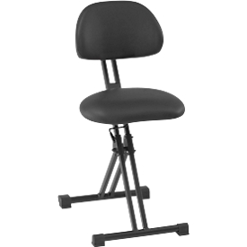 Assis-debout XXL meychair Futura Light AF-SR-11193, avec aide à la montée, réglable en hauteur, jusqu'à 250 kg, acier &amp; similicuir, résistant aux désinfectants, noir
