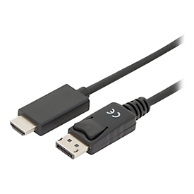 ASSMANN - Adapterkabel - DisplayPort männlich Verriegelung zu HDMI männlich - 1 m - Dreifachisolierung - Schwarz