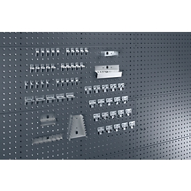 Assortiment de crochets à outils PL 38, en 60 parties