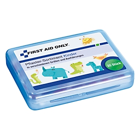 Assortiment de pansements First Aid Only, 20 pièces, pour enfants, dans une boîte refermable