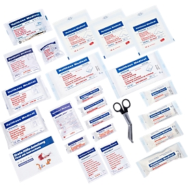 Assortiment de trousses de premiers secours DIN 13157, pour les entreprises, les chantiers et les bureaux, équipement complet de premiers secours