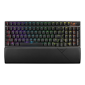ASUS ROG Strix Scope II 96 - Tastatur - 96 %, Gaming, Hotswapp-fähig - backlit - kabellos - USB, 2.4 GHz, Bluetooth 5.1