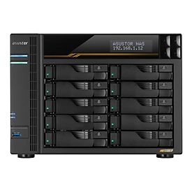 ASUSTOR Lockerstor 10 Gen3 AS6810T - NAS-Server - 10 Schächte - SATA 6Gb/s / PCIe 4.0 (NVMe) - RAID 0, 1, 5, 6, 10, JBOD - RAM 16 GB