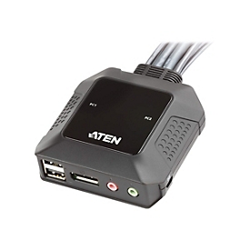 ATEN CS22DP - KVM-/Audio-/USB-Switch - 2 x KVM/Audio/USB - 1 lokaler Benutzer - Desktop