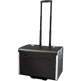 Attaché-case Parma JSA, avec poignée et roulettes, 1 compartiment, similicuir, noir