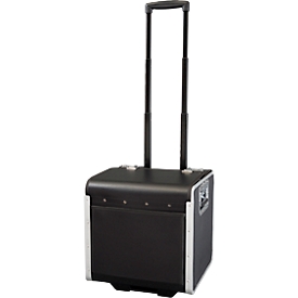 Attaché-case Perugia JSA, avec poignée et roulettes, avec 1 compartiment, similicuir, noir