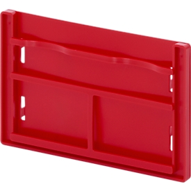 Auer Packaging Etikettenhalter für klappbare Big Boxen mit Eingriffsklappen, rot, L 250 x B 150 x T 30 mm