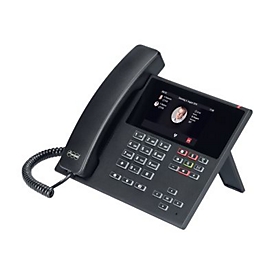 Auerswald COMfortel D-400 - VoIP-Telefon mit Rufnummernanzeige/Anklopffunktion - dreiweg Anruffunktion - SIP, RTP, SRTP, SIPS - 6 Leitungen - Schwarz