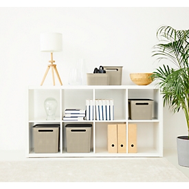 Aufbewahrungsbox Rotho BRISEN, Volumen 16 l, Lochstruktur,  stapelbar, ohne Deckel, L 360 x B 262 x H 211 mm, Recycling-PP, cappuccino