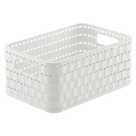 Aufbewahrungskorb Rotho COUNTRY, Volumen 4 l, Format A6+, stapelbar, ohne Deckel, L 237 x B 158 x H 108 mm, PP, weiss