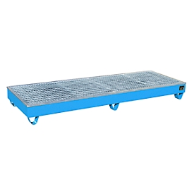 Auffangwanne BAUER AW-4/B/PE mit Gitterrost, 218 l, B 2415 x T 815 x H 255 mm, blau