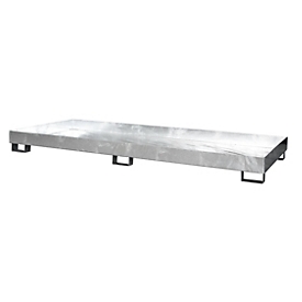 Auffangwanne CEMO SW10, Stahl, ohne Gitterrost, verzinkt, L 3006 x B 1200 x H 256 mm