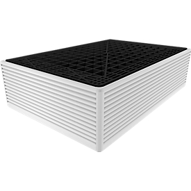 Auffangwanne für 2 x 200-Liter-Fass, mit PP-Rost