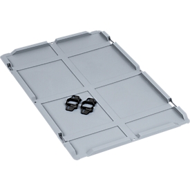Auflagedeckel Serie Economy für Euroboxen - Kunststoff - 600 x 400 mm - grau - uns Marke Schäfer Shop Pure 