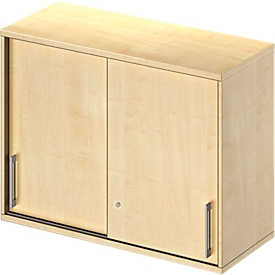 Aufsatz-Schiebetürenschrank TETRIS WOOD, 2 OH, B 1000 mm, Höhe inkl. Gleiter, Ahorn-Dekor