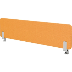 Auftisch-Akustiktrennwand  Wall mit Adapter, 30 mm stark, B 800 x H 400 mm, gelb