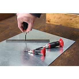 Automatic center punch L.95mm shaft-Q.11mm 20-50 N w.hand guard RENNSTEIG