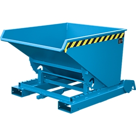 Automatische kantelbak Bauer type 4A 600, 3 ontgrendelingspunten, afrolsysteem, capaciteit 0,6 m³, tot 1000 kg, lichtblauw RAL 5012