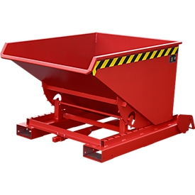 Automatische kantelbak Bauer type 4A 600, 3 ontgrendelingspunten, afrolsysteem, capaciteit 0,6 m³, tot 1000 kg, vuurrood RAL 3000