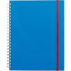 AVERY Cahier à double spirale NOTIZIO, réf. 7037, format A4, couverture en  pp, 90 feuilles quadrillé, bleu