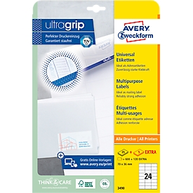AVERY Universele etiketten 3490, 70 x 36 mm, 600 + 120 stuks