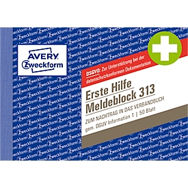 AVERY® Zweckform berichtenblok 'Eerste hulp DGUV voorschrift 1', geperforeerd, 50 vellen wit, A6 liggend