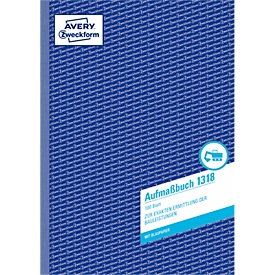 AVERY® Zweckform boek met opmetingsstaat nr. 1318, 2 vellen blauw papier