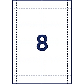 Avery Zweckform L4727-20 inlegkaartjes 54 x 90 mm, wit, bedrukbaar, FSC-papier, 200 stuks