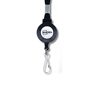 Avery Zweckform Lanyard mit Jojo-Mechanik 8 x 400 mm, schwarz, mit Karabiner, 10 Stück