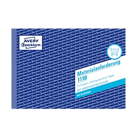 AVERY® Zweckform Materialanforderung Nr. 1110, weiß/gelb, 1 Blatt Blaupapier