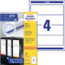 AVERY® Zweckform ordnerrugetiketten, wit, L4761, 400 etiketten/pak
