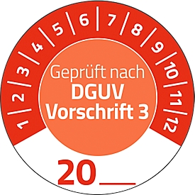 Avery Zweckform Prüfplaketten nach DGUV 3 Jahreszahl 20xx, Ø 30 mm, PVC-Folie auf Papier, rot