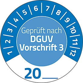 Avery Zweckform testbadges volgens DGUV 3 jaar 20xx, Ø 30 mm, PVC-folie op papier, blauw