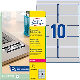 AVERY® Zweckform Typenschild-Etiketten L6012-20, 96 x 50,8 mm, 200 Etiketten