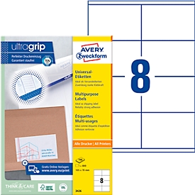 AVERY Zweckform Universal-Etiketten 3426, ultragrip, 105 x 70 mm, 800 Stück
