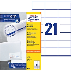 Avery Zweckform Universal-Etiketten 3481, ultragrip, 2100 Stück