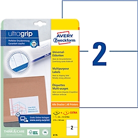 AVERY Zweckform Universal-Etiketten 6176, ultragrip, 50 + 10 Stück