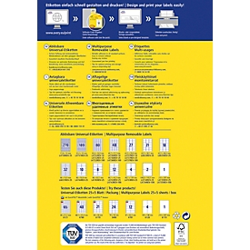 AVERY Zweckform universele etiketten, 96 x 50,8 mm, verwijderbaar, 250 + 50 stuks