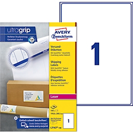 AVERY® Zweckform Versandetiketten, ultragrip, 199,6 x 289,1 mm, 100 Stück