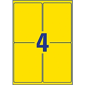 Avery Zweckform weerbestendige folie-etiketten L6127-20, 99,1 x 139 mm, permanent, geel