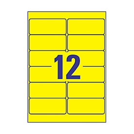 Avery Zweckform Wetterfeste Folien-Etiketten L6107-20, 99,1 x 42,3 mm, permanent, gelb