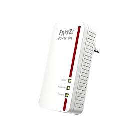 AVM FRITZ!Powerline 1260E - - Powerline Adapterkit - - 1GbE, HomePlug AV (HPAV) 2.0, IEEE 1901 - Wi-Fi 5 - Dual-Band - an Wandsteckdose anschließbar