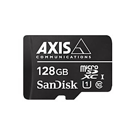 AXIS Surveillance - Flash-Speicherkarte (microSDXC-an-SD-Adapter inbegriffen) - 128 GB - UHS-I U1 / Class10 - microSDXC - Schwarz