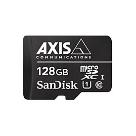 AXIS Surveillance - Flash-Speicherkarte (microSDXC-an-SD-Adapter inbegriffen) - 128 GB - UHS-I U1 / Class10 - microSDXC UHS-I - Schwarz