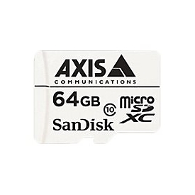 AXIS Surveillance - Flash-Speicherkarte (microSDXC-an-SD-Adapter inbegriffen) - 64 GB - Class 10 - microSDXC - weiß