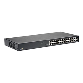 Axis T8524 PoE+ Network Switch - Switch - managed - 24 x 10/100/1000 (PoE+) + 2 x Combo Gigabit SFP (Uplink) - Desktop, an Rack montierbar - PoE+ (370 W)